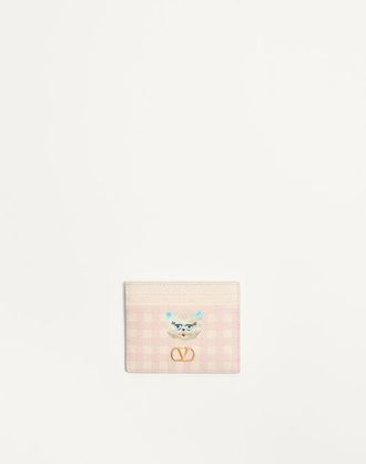 Valentino Garavani Vlogo Signature Le Chat De La Maison Cardholder in grainy calfskin Wo