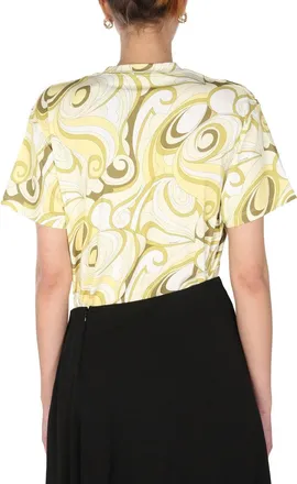 Raf Simons Hippie Allover Print Cotton T-Shirt - Yellow