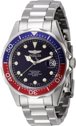 Invicta Pro Diver 45785 Herenhorloge - Quartz Uurwerk - Roestvrij Staal met Blauwe Wijzerplaat - 38 mm