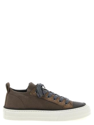 Brunello Cucinelli Brown Lace Up Sneakers