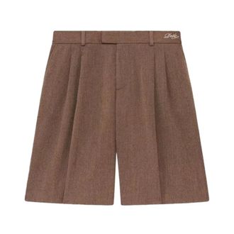 Dr&ocirc;le de Monsieur Casual Shorts, male, Brown, Size: S Herringbone Tailored Shorts