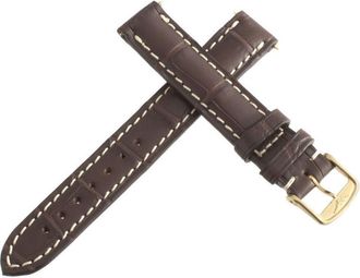 Longines Womens 14mm Brown Alligator Replacement Watch Band Strap Gold Buckle