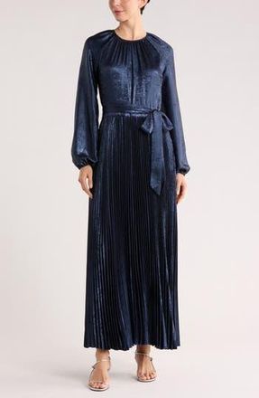 SIMKHAI Varenya Long Sleeve Pleated Maxi Dress in Midnight at Nordstrom Rack, Size 6