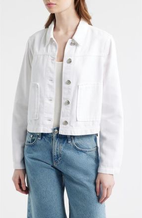 Rag & Bone Adrianna Denim Trucker Jacket in White at Nordstrom, Size X-Large