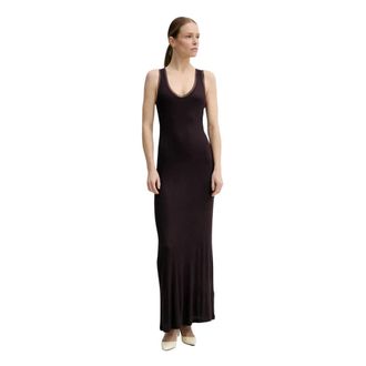 Remain Kleedjes, Dames, Paars, L, Mesh Trim Jurk