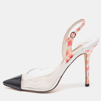 Sophia Webster Tricolor Patent And Pvc Animal Print Slingback Pumps