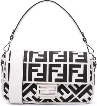 Fendi Pre-owned Womens Baguette Ff Canvas Shoulder Bag - Black Textile - One Size