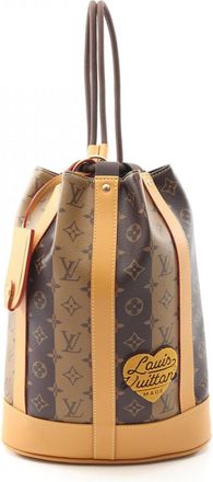 Louis Vuitton Brown Coated Canvas Leather Shoulder Bag (Pre-Owned)