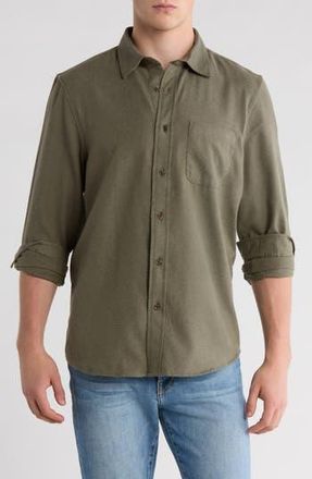 14th & Union Long Sleeve Flannel Shirt in Olive- Green at Nordstrom Rack, Size Xx-Large