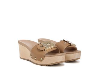 Dr. Scholls Original Life Slide Sandal Womens Sandals Tan Leather : 11 M