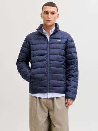 Jack & Jones Steppjacke JACK & JONES JJLOUIS LIGHT PUFFER COLLAR, Herren, Gr. XL, navy blazer, Web, Obermaterial: 100% Polyester, unifarben, regular fit, hoch gesc