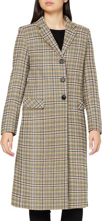 Helene Berman Womens College Wool Blend Coat, Mustard/Green/Pink/White, L