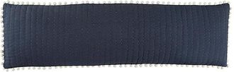Ballard Designs Audree Pom Pom Quilted Lumbar Pillow Cover - Indigo - Ballard Designs