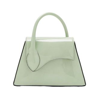 Biagini Tassen, Dames, Groen, ONE Size, Leer, Mint Handtas met Afneembare Riem