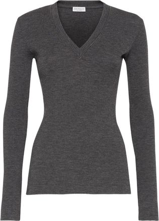 Brunello Cucinelli Wool V-Necked Sweater