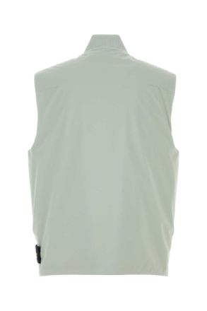 Stone Island Mens Mint Green Stretch Polyester Sleeveless Jacket Sage Giubbini