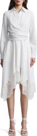 Bcbgmaxazria Stripe Shirtdress with Lace Hem in Jasmine at Nordstrom Rack, Size 10