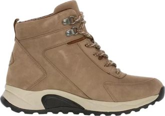 Gabor Rollingsoft Waterdichte Wandelschoen - Dames - Veterlaarzen - Beige - 42 EU - Leer - Schoenen