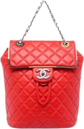 Chanel Pre-owned The Urban Spirit Backpack - Dames - Vintage Rugzakken - Rood - ONE Size - Leer - Vintage