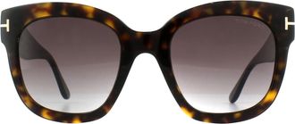 Tom Ford Square Dark Havana Bordeaux Gradient Sunglasses