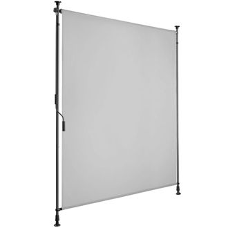 TecTake Toldo de pinza con manivela, altura ajustable, 120x310 cm, gris claro