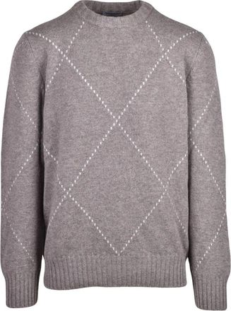 Vengera Maglione Girocollo - Heren - Ronde hals truien - Beige - L - Wol - Truien & Vesten