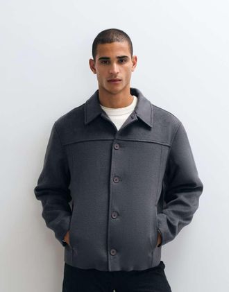 Asos giacca effetto lana in antracite-Grigio