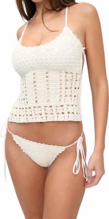 Frankies Bikinis Nari Tankini In Ivory Crochet