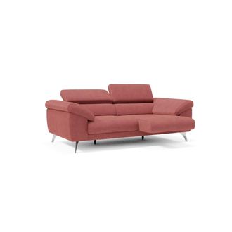 Divani.Store Donatello Divano Con Sedute Allungabili Braccioli Contenitore E Poggiatesta Reclinabili In Tessuto Smacchiabile T23 183 Cm Rosso Ciliegia