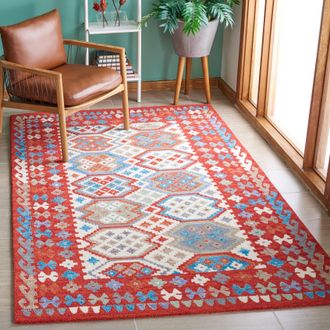 Safavieh Aspen Hand Made Area Rug, Red / Ivory Bohemian Style Non-Shedding