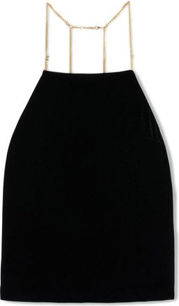 Palm Angels chain-embellished velvet top - women - Silk/Silk/Elastane/Rayon/Viscose - 38 - Black
