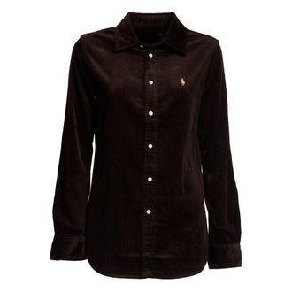 Polo Ralph Lauren Dames, Blouses & Shirts, Bruin, Maat: 2XS Leer