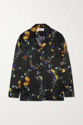 Lanvin Printed Silk-satin Shirt - Nero