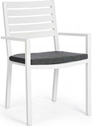 BIZZOTTO Bizzotto - Silla Helina Aluminio Blanco Con Reposabrazos