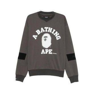 A Bathing Ape Sweatshirts, male, Gray, Size: XL Crew Neck Sweatshirt
