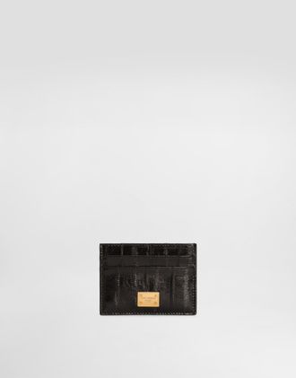 Dolce & Gabbana Eel Card Holder - Woman Wallets And Small Leather Goods Black Onesize