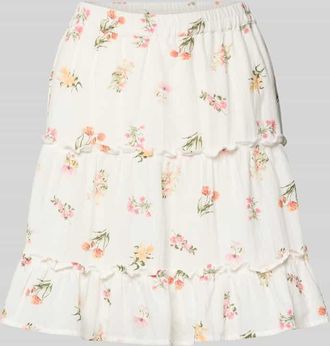 Pieces A-Linien Mini-Rock aus reiner Baumwolle Modell EMMA in Weiss, Gr&ouml;&szlig;e XL