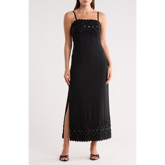 Lilly Pulitzer Vena Embellished Maxi Dress in Noir at Nordstrom Rack, Size 16