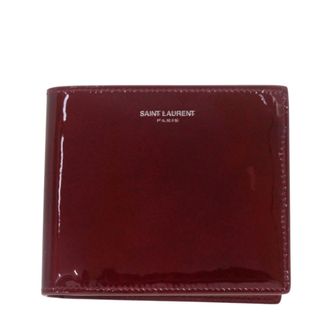Saint Laurent Bordeaux Red Color Patent Leather Wallet (Bi-Fold) (Pre-Owned)
