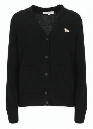 Maison Kitsuné Classic V-Neck Cardigan With Button-Down Front And Embroidered Logo