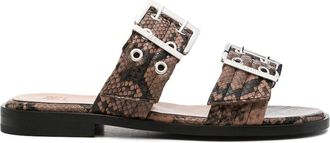 Ganni Feminine Buckle Two-Strap Sandals