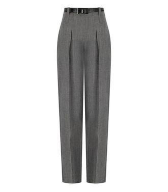 Elisabetta Franchi PANTALONE CON CINTURA GRIGIO MELANGE ELISABETTA FRANCHI