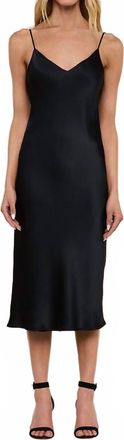 L'agence Jodie Silk Slip Dress In Black