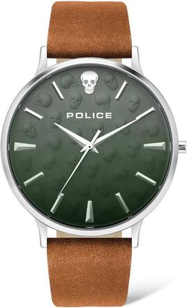 Police Herenhorloge Tasman Leren Band Lichtbruin - Heren - Horloges - Bruin - ONE Size - Accessoires