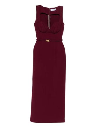 Rowen Rose Abito lungo con cintura - Rosso