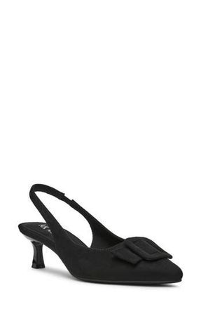 Anne Klein Ivona Slingback Pump in Black Microsuede at Nordstrom Rack, Size 9.5
