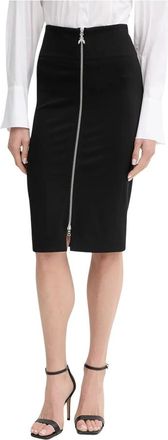 Patrizia Pepe Midi Rok met Hoge Taille en Rits - Dames - Rokken - Zwart - Maat: XS Viscose