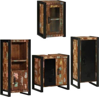 vidaXL Juego De Muebles De Ba&ntilde;o 4 Pcs Madera Reciclada Maciza Vidaxl