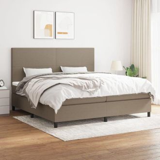 vidaXL Vidaxl - Cama Box Spring Con Colch&oacute;n Tela Gris Taupe 200x200 Cm