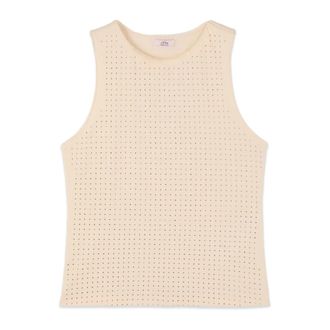 Oltre Top de jersey con microcristales - Tops - Mujer - Beige - 2XL